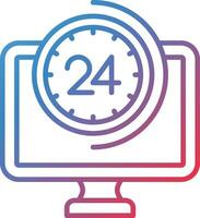 24 7 Monitoring Vector Icon
