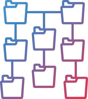 Folders Network Structure Vector Icon