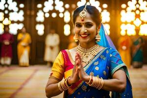 indian bride in traditional attire. AI-Generated photo