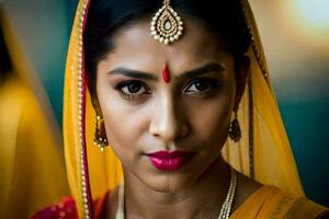 a woman in traditional indian attire. AI-Generated photo