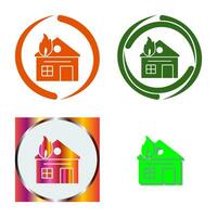 Unique House on Fire Vector Icon