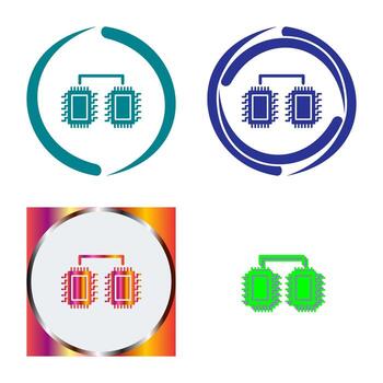 Processors Connected Vector Icon