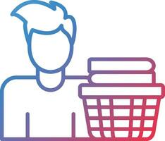 Man Doing Laundry Vector Icon