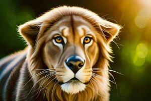 a digital painting of a lion. AI-Generated photo