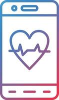 Mobile Heart Rate Vector Icon