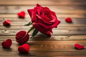 the rose is the symbol of love and romance, and the red color is the color of love. AI-Generated photo