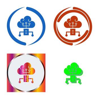 icono de vector de computación en la nube