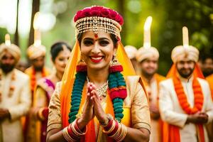 indio Boda en Bombay. generado por ai foto