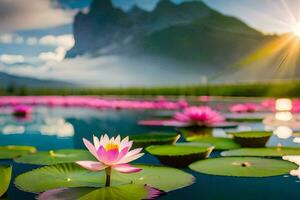 the lotus flower is a symbol of peace and harmony. AI-Generated photo