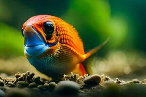 a fish with a big mouth and a big eyes. AI-Generated photo