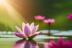 lotus flower in the water. AI-Generated photo