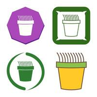 Grass Pot Vector Icon