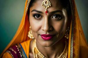 portrait of a beautiful indian woman. AI-Generated photo