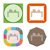 Unique Study Desk Vector Icon