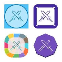 Unique Two Swords Vector Icon