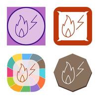 Unique Electricity Fire Vector Icon