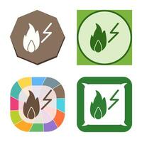 icono de vector de fuego de electricidad único