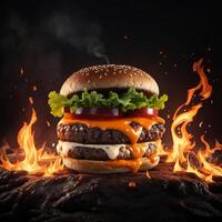 Free the best hot spicy burger photography images will satisfy your cravings, Generative AI photo