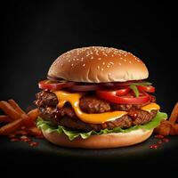 Free the best hot spicy burger photography images will satisfy your cravings, Generative AI photo