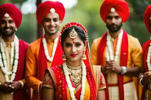 indio Boda en Delhi. generado por ai foto