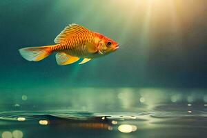 goldfish swimming in the water. AI-Generated photo