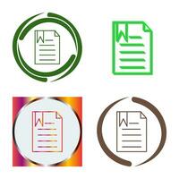 Unique Bookmarked Document Vector Icon