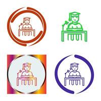 Unique Studying on Desk Vector Icon