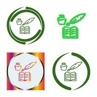 Unique Quill and Book Vector Icon