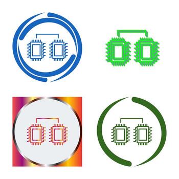 Processors Connected Vector Icon