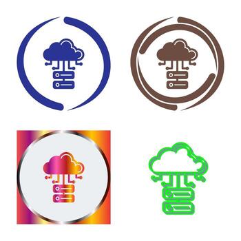 icono de vector de base de datos en la nube