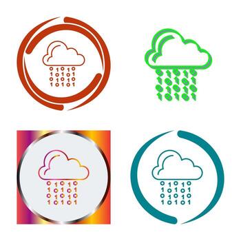 icono de vector de codificación de nube