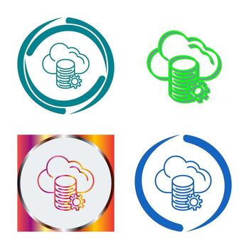 icono de vector de datos de nube