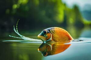 a fish swimming in the water with a long tail. AI-Generated photo