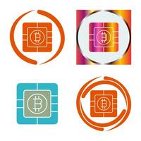 Bitcoin Chip Vector Icon