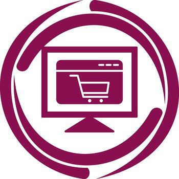 icono de vector de sitio web de comercio electrónico
