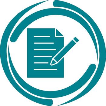 icono de vector de documento de edición único