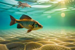 un pescado nadando en el océano. generado por ai foto