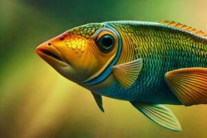 a fish with bright colors and a big mouth. AI-Generated photo