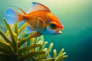 un pescado nadando en el océano. generado por ai foto