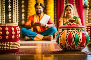 indio Boda en Bombay. generado por ai foto