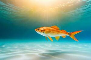 goldfish swimming in the ocean. AI-Generated photo