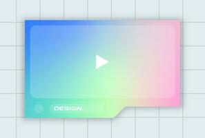 Landscape frame for video media player interface. Online stream futuristic technology style. vector