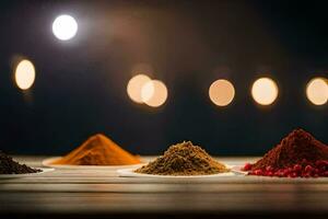 spices on a table. AI-Generated photo