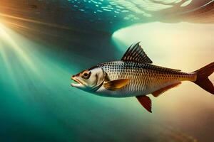 un pescado nadando en el océano. generado por ai foto