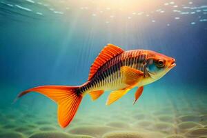 pez de colores nadando en el océano. generado por ai foto