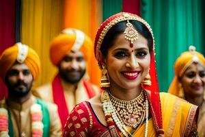 indio Boda fotografía en Londres. generado por ai foto