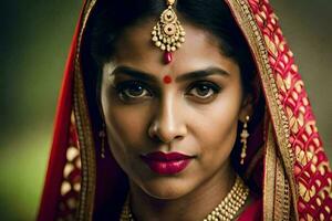 an indian woman in traditional attire. AI-Generated photo