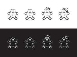 Gingerbread icons. Gingerbread on white and black background. Vector scalable graphics