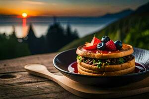 el mejor desayuno en el mundo. generado por ai foto