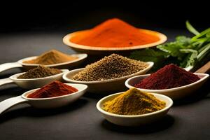 spices in a bowl. AI-Generated photo